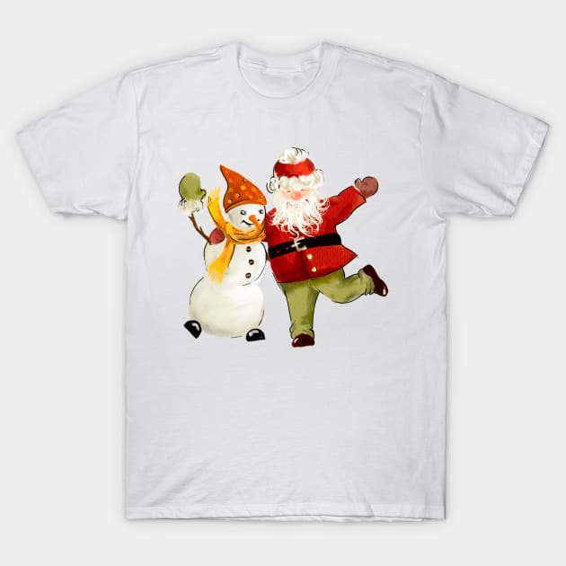 Santa Claus Christmas T-Shirt by Ljuko